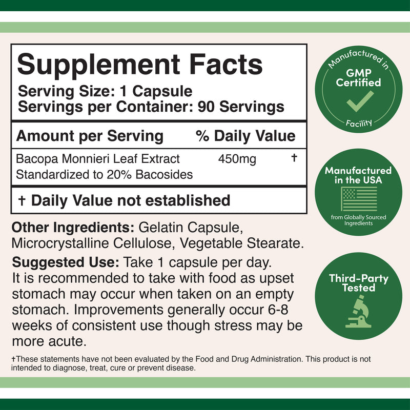 Bacopa Monnieri Extract Supplement