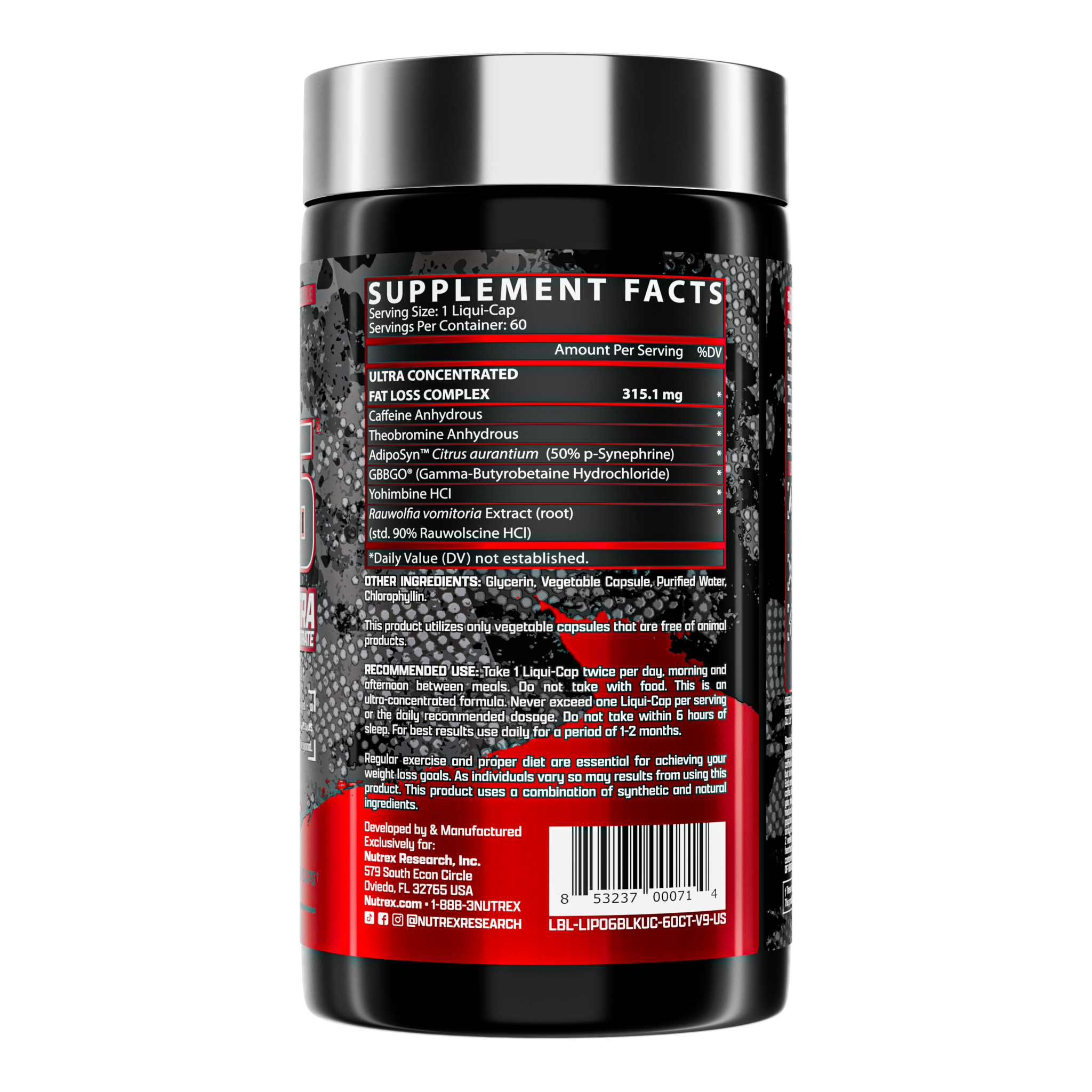 Lipo-6 Black UC
The Ultimate Thermogenic Fat Burner