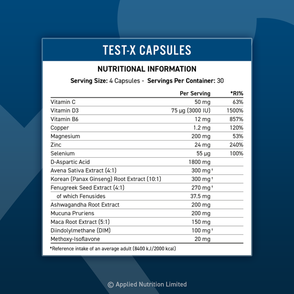 Test X  120 Capsules Applied nutrition