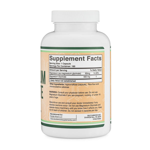 Magnesium Glycinate Supplement 180 Capsules