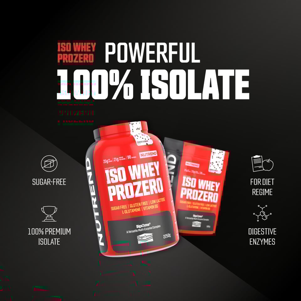 Nutrend Isowhey Prozero 90 servings 2.25kgs Gluten Free , Sugar Free