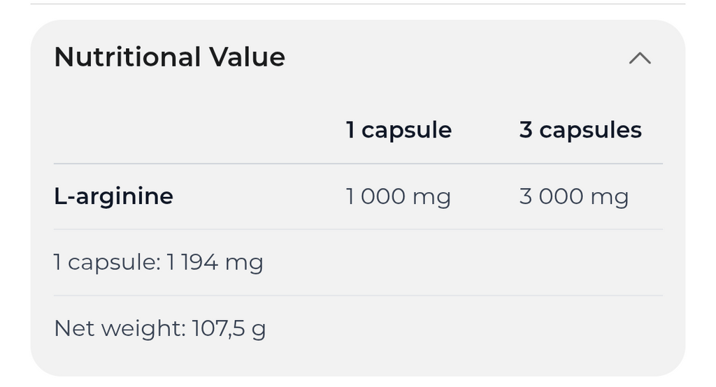 Arginine Max 90Caps Nutrend

1000 mg L-arginine per capsule