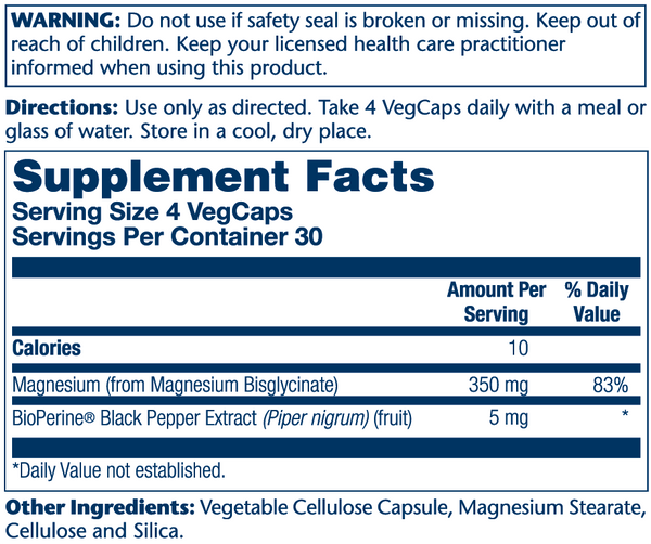 Magnesium Glycinate 350mg 120 pills