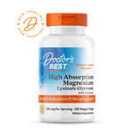 Doctor's Best High Absorption Magnesium, Lysinate Glycinate 100% Chelated, 52.5 mg, 120 Veggie Caps