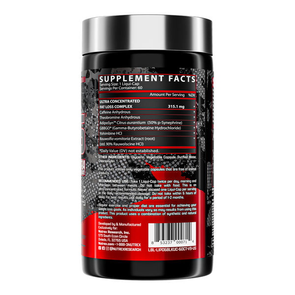 Lipo-6 Black UC
The Ultimate Thermogenic Fat Burner
