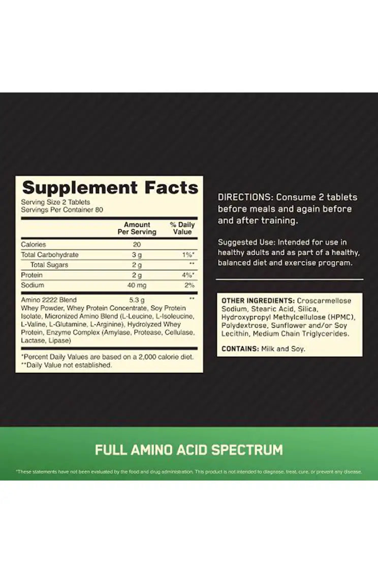 Amino2222
servings : 160 capsules