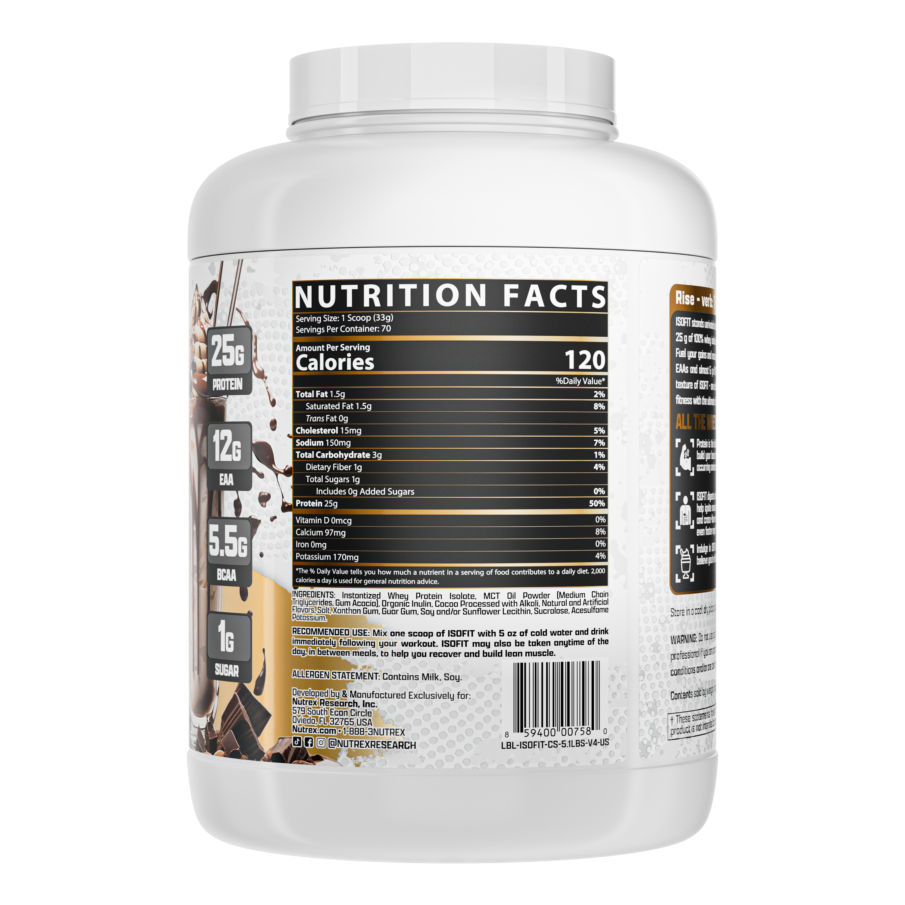 IsoFit Nutrex
Whey Protein Isolate Powder