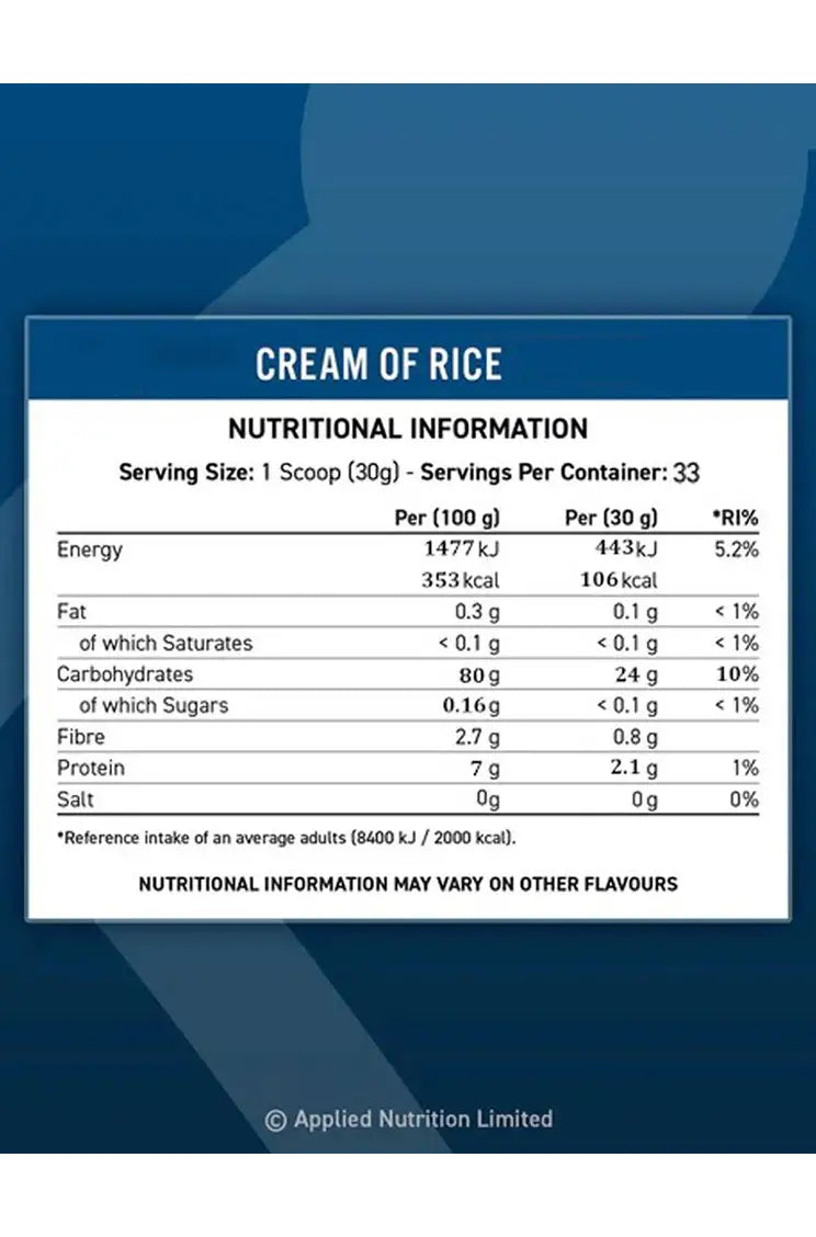 Cream of Rice complex Applied Nutrition