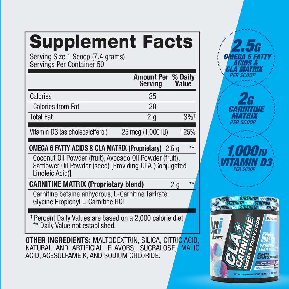 BPI Sports

CLA + Carnitine - Non-Stimulant Weight Loss Supplement
