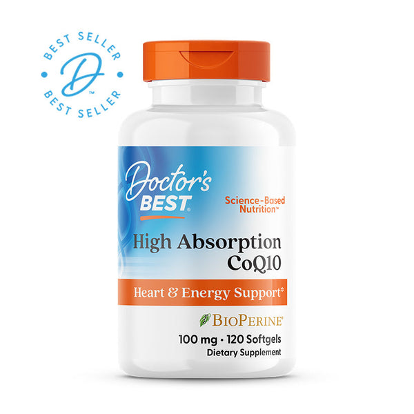 Doctor's Best High Absorption CoQ10 with BioPerine, 100 mg, 120 Softgels