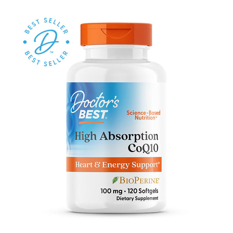 Doctor's Best High Absorption CoQ10 with BioPerine, 100 mg, 120 Softgels