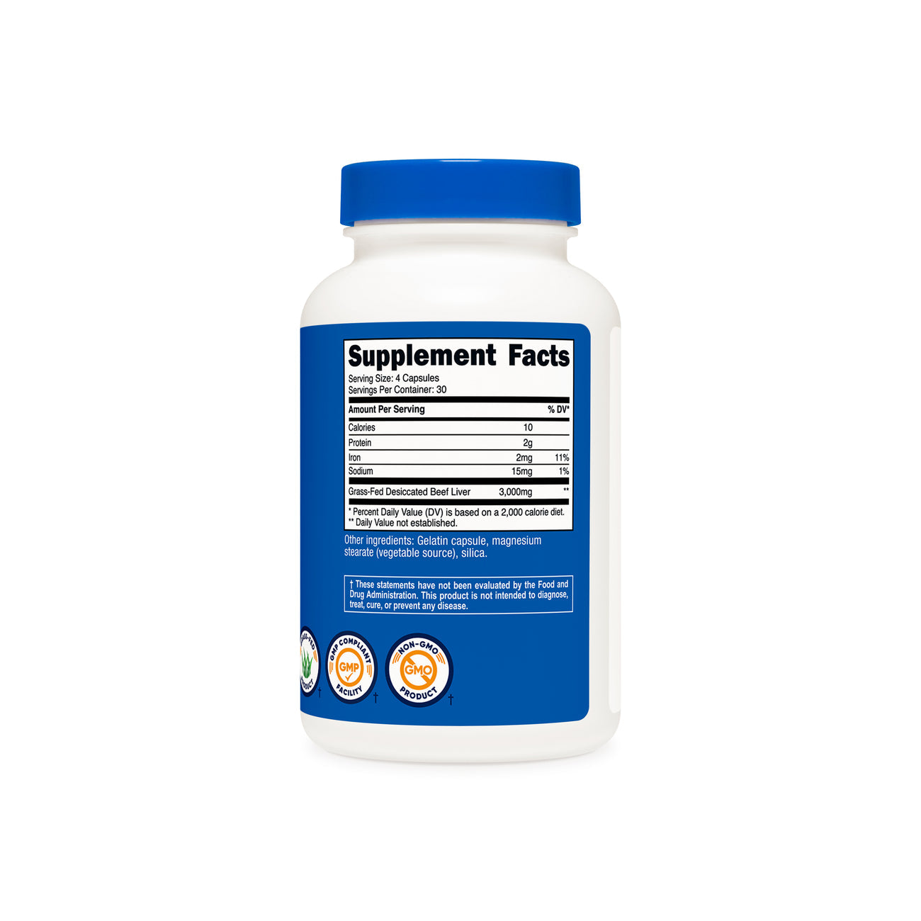 Nutricost Grass-Fed Desiccated Beef Liver 120 Capsules