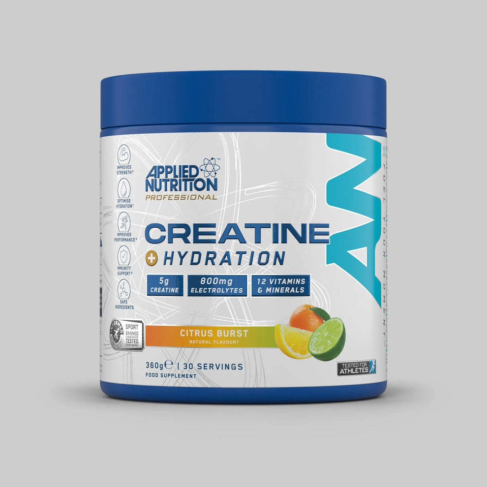 Creatine + Hydration Applied Nutrition 
STRENGTH | ENDURANCE | RECOVERY