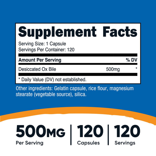 Nutricost Ox Bile 120 Capsules